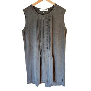Wilt Women’s Gray Lagenlook Knee Length Pintuck Cotton Tank Dress Sz L